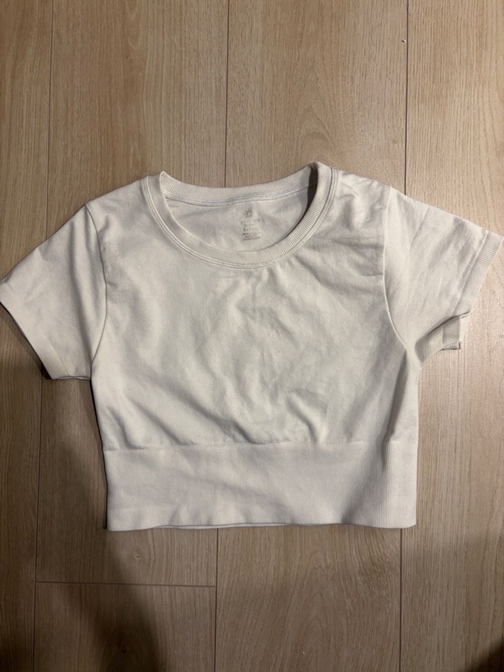 aerie White Cropped Crewneck Tee